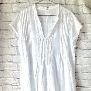 CP Shades from Garnet Hill white linen dress XL